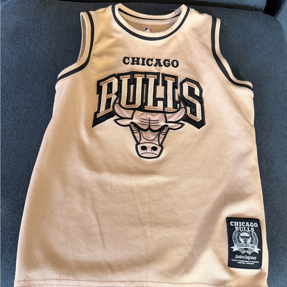 NBA Chicago Bulls Kids Jersey - Cream and Black